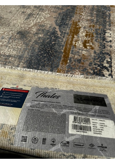 Thales Halı Salon, Oturma, Yatak Odası Halısı Desen Kodu 31940-030 Krem-vizon-mavi-hardal
