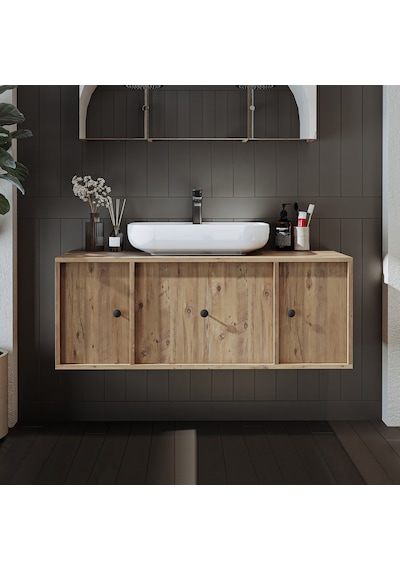 Gusto Ayaksız Oval Lavabolu Mdf 120 Cm Çekmeceli Banyo Dolabı Atl Atlantik Çam Gusto Ayaksız Oval Lavabolu Mdf 120 Cm Çekmeceli Banyo Dolabı Atl Atlantik Çam