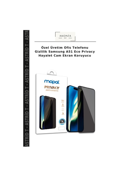 Özel Üretim Ofis Telefonu Gizlilik Samsung  Uyumlu A51 Eco Privacy Hayalet Cam Ekran Koruyucu