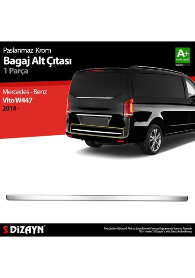 Mercedes Vito W447 Krom Bagaj Alt Çıtası 2014 Üzeri P. Çelik N11.6086