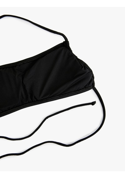 Koton Astarlı İp Askılı Büzgü Detaylı Bikini Üstü Siyah 5sak10158mm Siyah