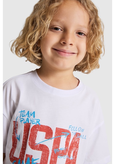 U.S. Polo Assn. Erkek Çocuk Beyaz Tişört 50327017-vr013