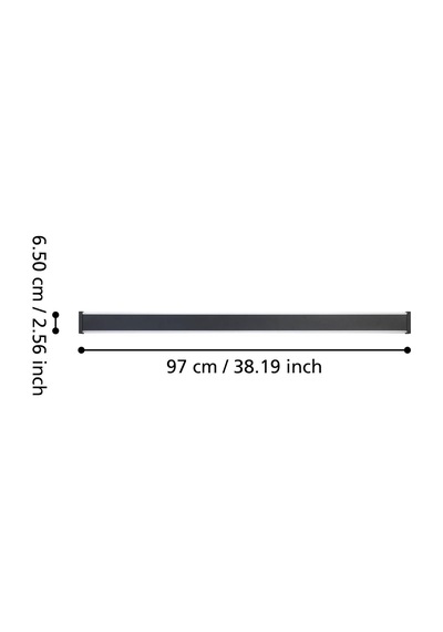 Neviano Led Duvar Lambası, Dış Mekan Aydınlatması, Ev Duvarı, Dikdörtgen Duvar Dış Mekan Lambası, Metal Ve Plastik Dış Mekan Duvar Lambası, Sıcak Beyaz, Ip65, 97 Cm