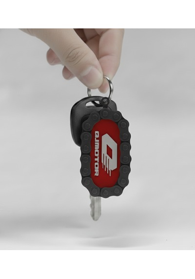 Qj Motor Zincir Detaylı Anahtarlık Kırmızı