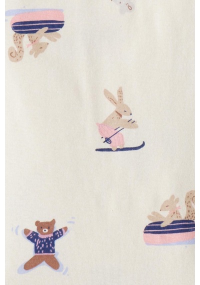 Kız Çocuk Ekru Pijama Set Ekru