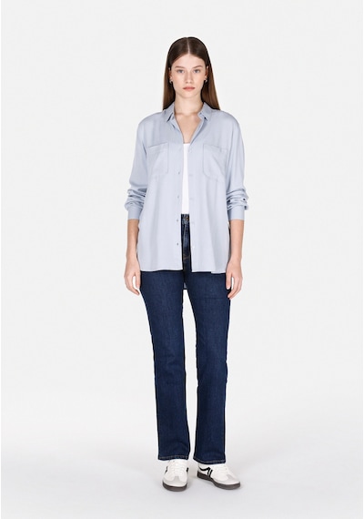 Colin's Colins Regular Fit Shirt Neck Düz Kadın Mavi Roll-up Gömlek Cl1073413 Cl1073413 Q1.v1 Lbl Açık Mavi
