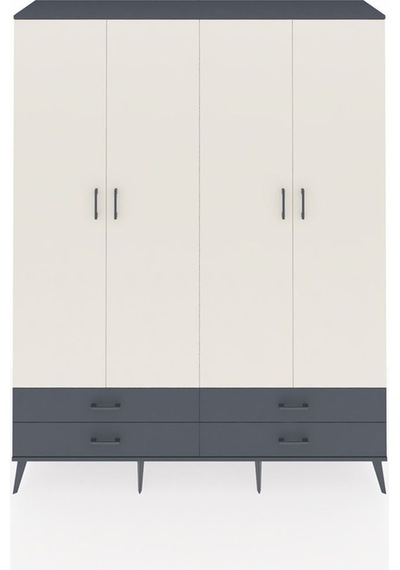 Hyperion Gardrop 6 Raflı 4 Çekmeceli 2 Askılı 176x44x221 Antrasit-aytaşı/antrasit Beyaz Hyperion Gardrop 6 Raflı 4 Çekmeceli 2 Askılı 176x44x221 Antrasit-aytaşı/antrasit Beyaz