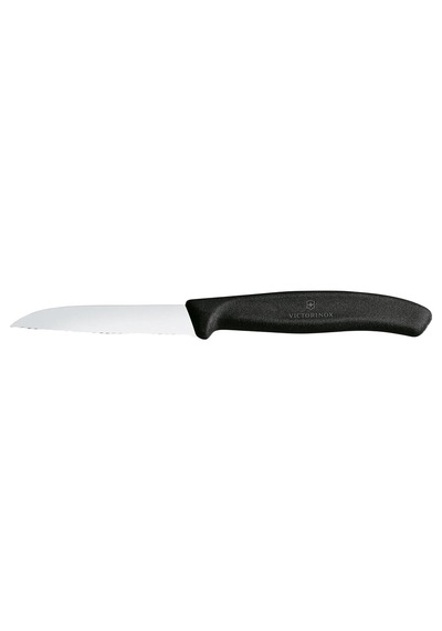 6.7433 Swissclassic 8cm Tırtıklı Soyma Bıçağı, Siyah Çok Renkli