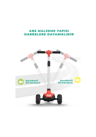 Elektrikli 3 Tekerlekli Çocuk Scooter Kırmızı