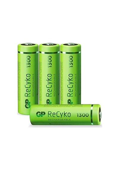 Gp Batteries Recyko+ 1300 Aa Kalem Ni-mh Şarjlı Pil, 1.2 Volt, 4'lü Kartela