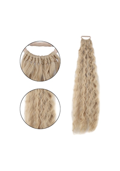 Lastik Tokalı At Kuyruğu Kabarık Afro Dalgalı / Kumral Beyaz Platin Röfle - Mydr-740070 Çok Renkli
