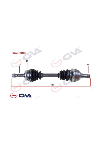 Gva Komple Aks Sol Vectra A 1.8-2.0 88-95 -astra F 92-98 -calıbra A 89-97 Abs Li 43diş 587mm Gva 4490102 374145 374010 374766 9117957