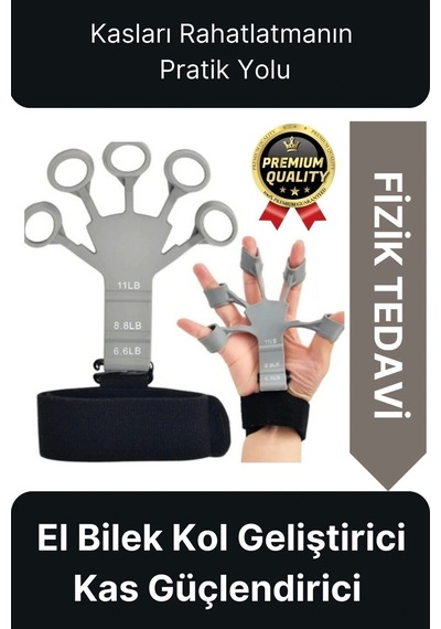 Pratik Silikon El Bilek Parmak Kol Kas Güçlendirici Geliştirici Fizik  Egzersiz Lastik Kayışı Çok Renkli
