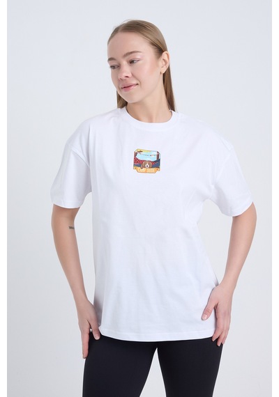 Velvoria Unisex Oversize Beyaz Dude T-shirt