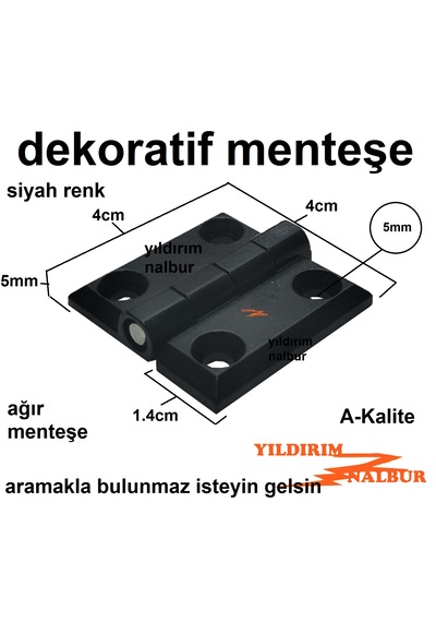 4 Adet Dekoratif Tavla Menteşesi Duşakabin Cam Siyah Renk Mobilya Menteşe 4cm Kutu Aksesuar Menteşesi 1