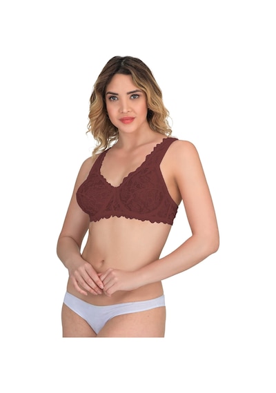 Bordo Mı Emay 178 C Balenli Dantelli Sütyen Bordo