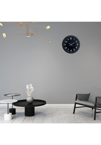 Midnight Black 40 Cm Metal Duvar Saati Çok Renkli