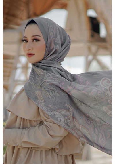 Buttonscarves Wave Saten Şal - Stormy Gri