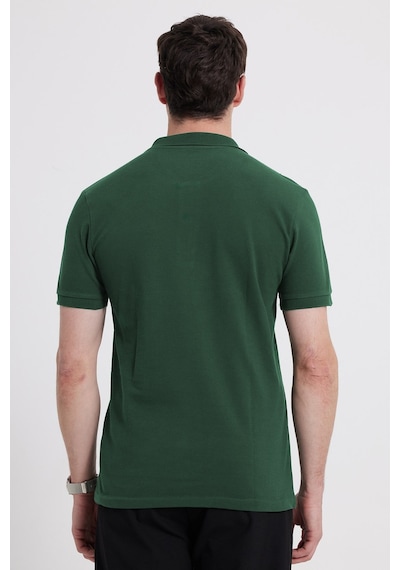Tudors Erkek Slim Fit Dar Kesim %100 Pamuk Kısa Kollu Polo Yaka Yeşil Tişört-50258