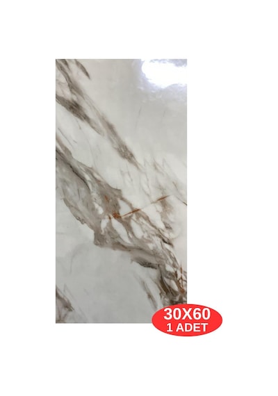 Shiny Royal Marble Mermer Desenli 60x30cm Yapışkanlı Mutfak Banyo Kaplama Duvar Paneli Kağıdı Cf-004 Çok Renkli