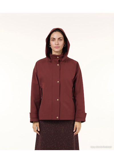 Yargıcı Regular Kapüşonlu Yaka Uzun Kol Yağmurluk 26kkym5012x 016 Bordo