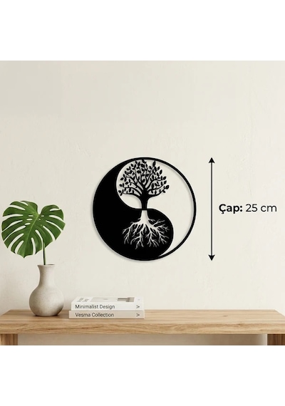 Yin Yang Hayat Ağacı Duvar Tablosu Mdf Lazer Kesim Modern Spiritüel Duvar Süsü Düz Renkli