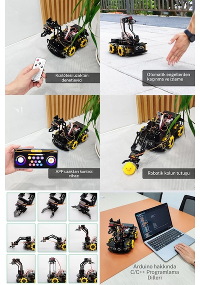 Arduino Robot Araba Kiti 2wd Paletli 38in1 Stem Eğitim Seti Bluetooth Kontrollü Programlanabilir 67746115