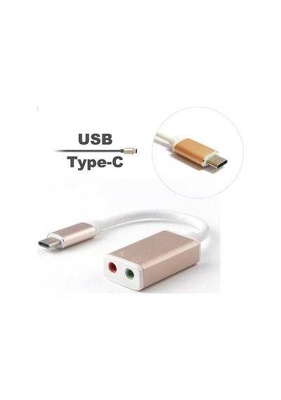 Type C To 3.5mm Aux Kulaklık Mikrofon Cevirici Ses Kartı