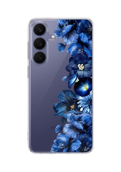 Samsung Galaxy 26 Fe Uyumlu Royal Blue Şakayık Çiçek Demeti Baskılı Silikon Kılıf