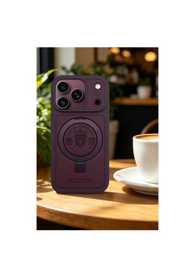 Sbprc İphone 18 Pro Max / 17 Pro Max Kılıf Standlı M-safe Şarja Uygun Puderi Mekanik Tuş Primo Kapak Mor