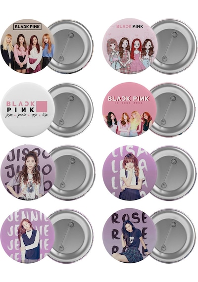 Black Pink Çata Rozeti Seti 8 Adet En Büyük Boy 5.8Cm Iğneli Broş