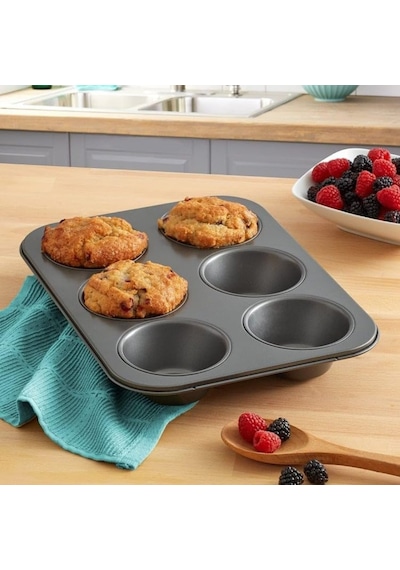 6lı Muffin Kek Kalıbı Metal Malzeme İle Dayanıklı Yapı Yanmaz Ve Yapışmaz Özellikli Klasik Yuvarlak Şekilli Fırın Kalıbı Evde Pratik Tatlı Ve Tuzlu Muffin Kekler Pişirmek İçin Fırına Dayanıklı Kek Kalıbı Diğer