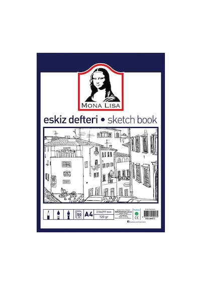 Eskiz Defteri A-4 Dokulu Kağıt Kara Kalem Çalışma Defteri 50 Yapr