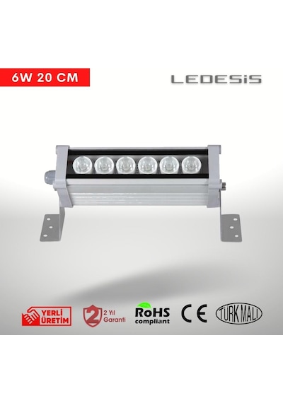 Ledesis Kırmızı Wallwasher Duvar Boyama 20 Cm 6w