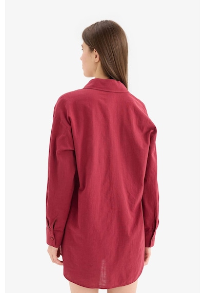DeFacto Regular Fit Pamuklu Plaj Gömleği-Fall in Love W8241AZ25SMBR285 Bordo
