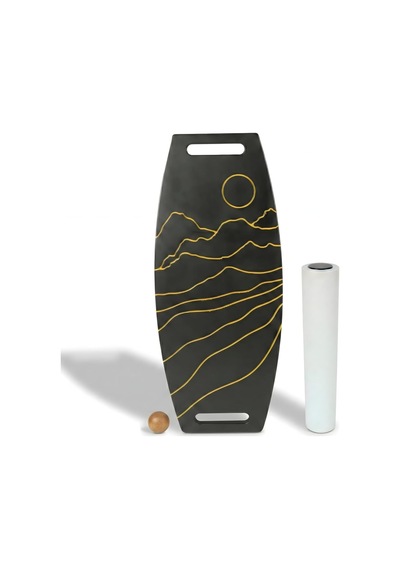 Siyah Denge Tahtası Balance Roller Board Çift Fonksiyonlu Sörf Eğitim Tahtası Kaykay Eğitim Tahtası 73 X 31 Cm Çok Renkli