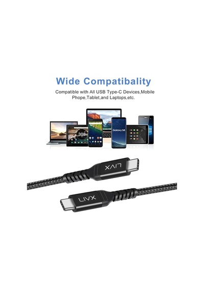 Special 100w Type C To Type C 2 Metre Örgülü Hızlı Şarj Kablosu Yct-02 Diğer