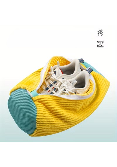 Mikrofiber Astarlı Ayakkabı Yıkama Çantası & Koruyucu Fermuarlı Çamaşır Filesi Sarı