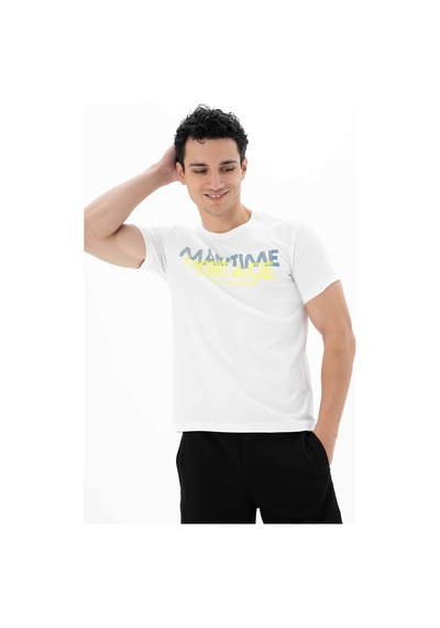 AR-MA Arma Erkek Slim Fit Bisiklet Yaka Tişört Y25344452201 Beyaz