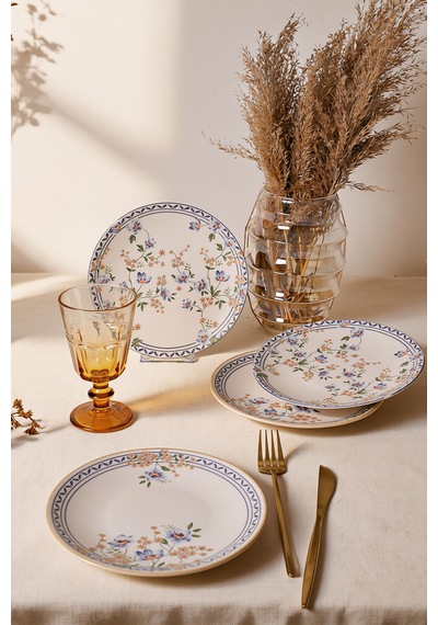 Keramika Botanica Pasta Tabağı 20 Cm 4 Adet 22015-16 Çok renkli