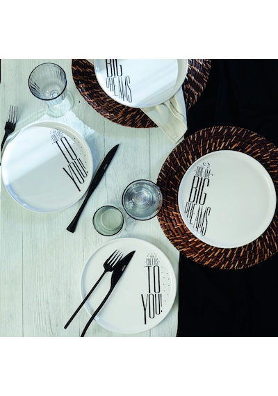 Keramika Dream & Cherrs Nordic Pasta Tabağı 22 Cm 4 Parça 22729-30 Beyaz