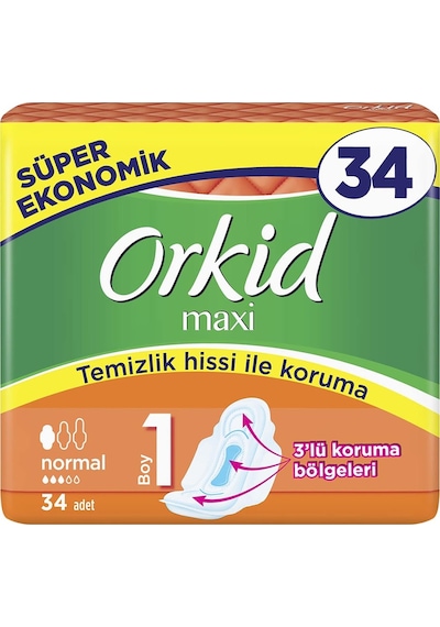 Orkid Maxi Normal Hijyenik Ped 34'lü