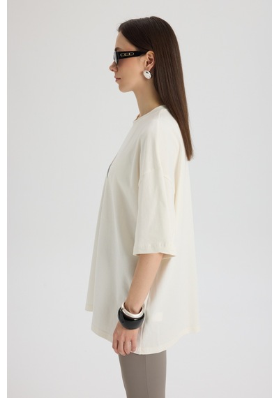 Helene Oversize Beyaz T-shirt BEYAZ