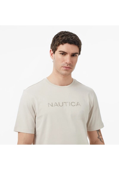 Nautica Regular Fit Baskılı Erkek T-shirt V65343t Bej