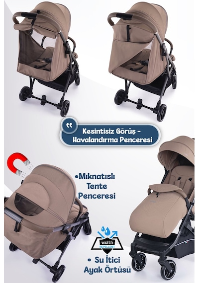 Prego Lotus Pro Kabin Boy Travel Bebek Arabası -tek Elle Katlanır-hafif -uv Tenteli -yağmurluk-örtü-kılıf