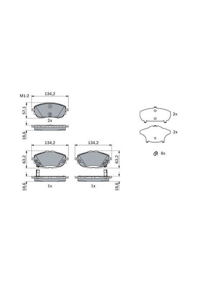 Toyota Auris E18 12-19 1.6 2012-2019 Bosch Ön Balata 25090