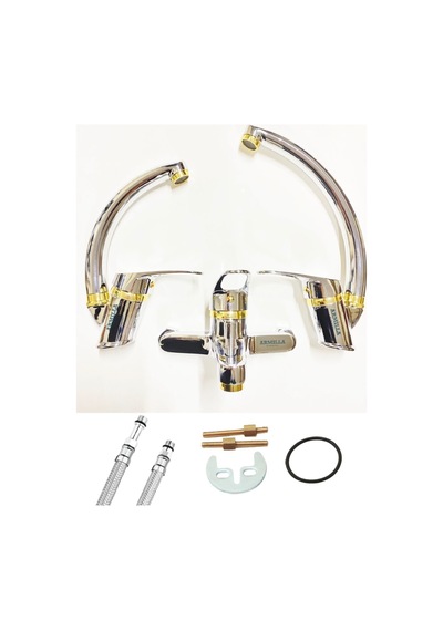 Krom Gold Mix Kuğu Banyo Mutfak Ve Lavabo Bataryası Musluğu 3 Lü Set Diğer