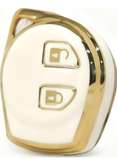 Autohan Keys Lüx Suzuki Anahtar Kılıfı, Siyah Gold Renk, 2 Buton Nano Koruyucu Kılıf, Alto Swif Standart