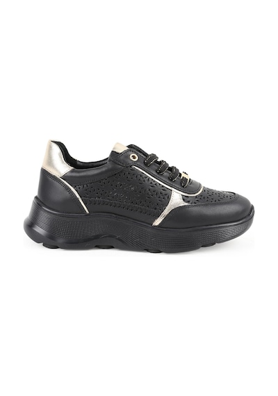 Mamma Mia Kadın Günlük Ayakkabı Hakiki Deri Lazer Kesim Desenli Metalik Geçişli Kalın Taban Sneaker 26y-7085 Siyah-altın Mamma Mia Kadın Günlük Ayakkabı Hakiki Deri Lazer Kesim Desenli Metalik Geçişli Kalın Taban Sneaker 26y-7085 Siyah-altın