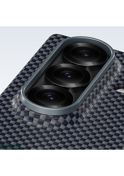 Galaxy Z Fold 7 Uyumlu Kılıf M-safe Şarj Özellikli Karbon Fiber Benks Aurora Armorair Kevlar Yeşil
